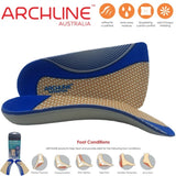 ARCHLINE 3/4 Slim Orthotics Plantar Fasciitis Insoles Balance Support Relief - EUR 44 V563-ARO170-EUR44