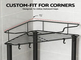 Artiss 4 Tier Floor Standing Corner Shower Caddy Bathroom Organizer Black BSR-B-4T-110H-BK