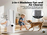 Devanti 2in1 Bladeless Fan Air Purification W/ Remote 88cm TF-RC-308L-WH