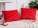 2-PCS Red 45x45cm Heart Pattern Plush Pillow Cover with Insert Soft Textured Decorative Cushion V888-ELOSUNG43772