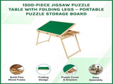 1500-Piece Jigsaw Puzzle Table with Folding Legs Portable Puzzle Storage Board V63-953291