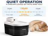 Pure White Smart Motion Sensor Wireless Pet Water Fountain - 2L Cordless Quiet Automatic Water V888-ELOSUNG55265-2