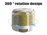 Food Grain Container Large Capacity 9L 6 Grid Rotatable Rice Dispenser Sealed Grain Food V1294-YM0523-10341435