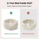 Cat Bed Fluffy Cat Bed Round Cat Bed Cat Furniture Cat Comfort Machine Washable - White - Size 20in V1107-135-50760-WHT-20IN