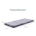 GOMINIMO 4 Fold Memory Foam Folding Mattress Dark Grey Velvet V227-3720101008540