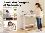 Artiss Standing Desk Height Adjustable Workstation Computer Desks Study 100CM White HASD-C-MANUAL-100-WH