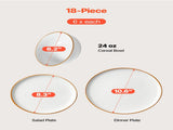 18 PCS Dinnerware Set Ceramic Plates and Bowls Sets Service for 6 White V952-YXKSMBSYXKS1DV8NNV0
