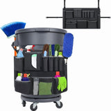 Trash Can Caddys Bags Fit 32-55 Gallon Garbage Bins, Garbage Bin Bag with Multi-Pockets, V1366-AZ2-W-14594