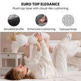 KINGSTON SLUMBER Premium Luxury 34cm Queen Mattress, Medium-Firm, Natural Latex Layer, Euro Top, V219-BEDMATKSLX4A
