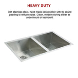 770x450mm Handmade Stainless Steel Undermount / Topmount Kitchen Sink with Waste V63-770065