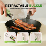 2 PCS Stainless Steel Grill Clamp, Upgrade Cooking Spatula Tongs with Non-Slip Grip, Heavy Duty V1258-DP02-F-46