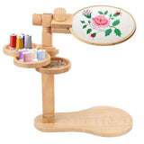Embroidery Hoop Stand Rotating Wooden Cross Stitch Stand, Adjustable, with 15cm & 20cm Hoops, for V1107-120-09407-WOO-EMBROIDERYSTAND
