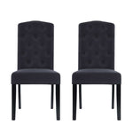 Artiss Dining Chairs Set of 2 Linen Parsons Chair Dark Grey UPHO-C-DIN-1026-GYX2