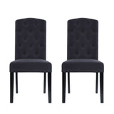 Artiss Dining Chairs Set of 2 Linen Parsons Chair Dark Grey UPHO-C-DIN-1026-GYX2