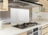Toughened 60cm x 75cm White Glass Kitchen Splashback V63-828831