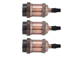 6 Pcs Lamp Holder Metal E26 E27 Screw Retro Lighting Base Accessories with Ground Aluminum ShellRed V1294-YM0714-3119210198013