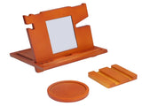 Wood Mobile Phone Base Multifunctional Durable Watch Glasses Key Storage Bracket Desktop Organizer V1294-YM0715-3116210072911