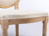 AADEN 8x Linen Dining Chairs with Solid Wood Legs- Beige V226-SW1845BG-4