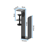 Adjustable Side Laptop Mount, No Drill Desk Storage Organizer, Metal Hanging Notebooks Holder, V1192-AZ-W-1100