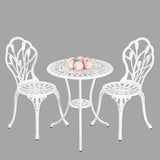 2 Seater Dominique Cast Aluminium Bistro Set V231-CAS-001 WHITE