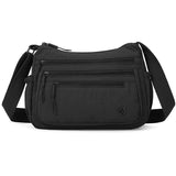 Black Lightweight Nylon Crossbody Bag for Women - Multi-Compartment Shoulder Purse with Adjustable V888-ELOSUNG56194-3