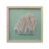 Long Haired Hand-Made Sheep Framed Canvas Wall Art 40cm V637-95200SHP