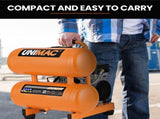 UNIMAC 16L Twin Tank Air Compressor, 116PSI Portable Silent Oil-Free Electric, for Airtools Tyre V219-TOLACMUM1C6FA