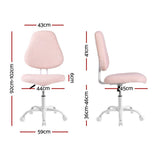 Artiss Armless Office Chair Ergonomic Soft Fleece Height Adjustable Vanity Desk Chair Pink OCHAIR-M-2521-PK