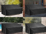 Black Oxford Fabric Outdoor Garden Chair Seat Cover Cushion Weather-Resistant Patio Protector V1192-AZ-W-22523