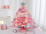 With LED String Light, Christmas Tree with Silver Star Topper, Tabletop Xmas Tree Ribbon Bow, Gift V1107-128-72370