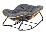 Levede Rocking Chair with Thick Cushion PE Rattan Silent Strip Indoor Patio Grey CH1186-DGY-AU