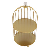 Bird Cage Cosmetic Organizer Gold Space Saving Iron Unique Multifunctional Birdcage Makeup Display V1294-YM0901-3112230083912