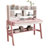 Ave Solid Wood Study Desk with Shelf and Drawers/Bookcase/Rubberwood V1057-DM6281-120CM