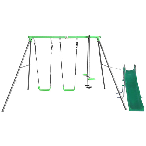 Lifespan Kids Hurley 2 Metal Swing Set with Slide V420-PEHURLEY2-SLIDE