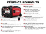 GENPOWER 6.2kW Peak 6.0kW Inverter Generator, Push Button & Remote Start, 15L Tank, Portable w/ V219-GENPTRGN60SA