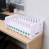 White Multi Compartment Cell Phone Commercial Display Rack for Home Desktop Organization V1369-AZ3-W-19382