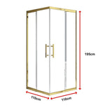 Adjustable 1100x1000mm Double Sliding Door Glass Shower Screen in Gold V63-845191