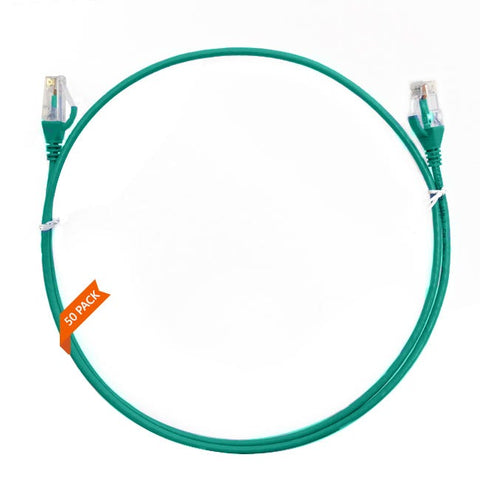 0.5m CAT6 Ultra Thin LSZH Ethernet Network Cable  50 Pack Green 004.004.8002.50PACK