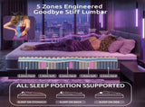 Levitex Double Mattress Lumbar Support, 5-Zone Pocket Springs & 2-Row Hardened Edges for Deep Sleep, MATTRESS-F-CORE-30-D