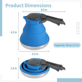 1.5L Collapsible Silicone Kettle, Portable Camping Kettle, Folding Travel Tea Kettle for Gas, V1369-AZ3-W-08729