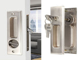 Zinc Alloy Sliding Door Lock Latch Handle Set Bathroom Balcony Cabinet Door Hardware FittingsBrushed V1294-YM0901-3114200066712