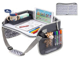 Keezi Kids Travel Tray Car Seat Lap Desk Portable Car Desk Organiser for Car & Airplane Grey KTT-44-GY