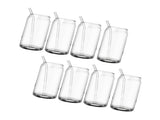 Drinking Glass Cups Set Reusable Straw Can Shaped Transparent Glass Coffee Cups with Lid for Home V1294-YM0901-3118240153511