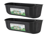 2PCS Hanging Poultry Feeder Plastic Livestock Feeding Trough for Chicken Geese Sheep Deer Dog Black V1294-YM0901-3111250052411