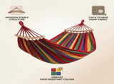 Thick Canvas Outdoor Camping Hammock - Anti-Rollover Portable Hammock for Travel Garden Beach - With V1259-HAMMOCK-01-WITH-STICK-RED-210100