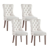 1 Set of 4 Artiss Dining Chairs Beige Velvet UPHO-C-DIN-1061-BGX4