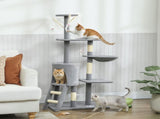 CARLA HOME 134cm Cat Tree for Indoor Cats with Hammock, Plush Perch & Sisal Scratching Posts for LSB-36378