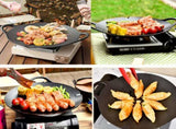 Cast Iron 36cm Korean Japanese BBQ Barbecue Grill Pan Plate Round Griddle Plate Indoor outdoor V324-JPBBQPAN36CM