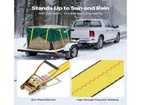 Ratchet Straps, 50.8 mm x 9.1 m, Heavy Duty Tie Down Straps with Double J Hook, 4536 kg Break V952-SJGJLD2X3010VZ6IN001V0