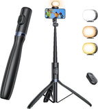 Mobile phone tripod with light, selfie stick tripod compatible with smartphone and GoPro cameras V1188-MS-313-0621